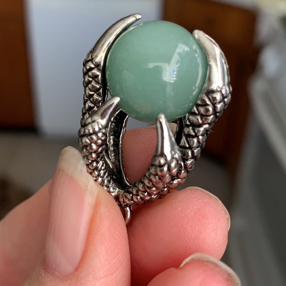 Natural Dragon Claw Aventurine Antique Design Handmade Pendant Unheated - Picture 4 of 8